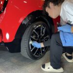 ミニ クーパーS ホイールコーティング中の様子