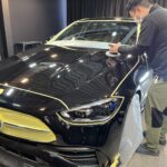 メルセデスベンツ C200 コーティング中の様子