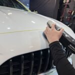メルセデスベンツ C43 コーティング中の風景