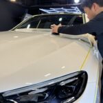 メルセデスベンツ GLCクーペ コーティング中の風景